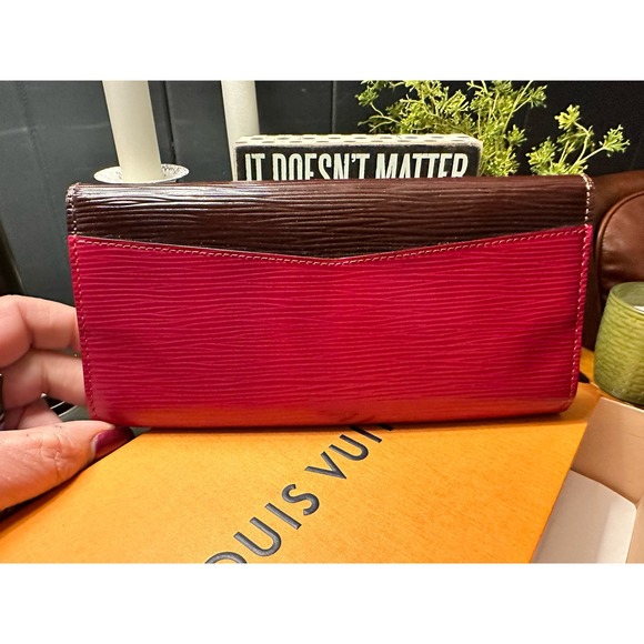 RARE Louis Vuitton EPI Electric TriColor Porte Feuille Flore Leather Wallet EUC - Picture 8 of 16